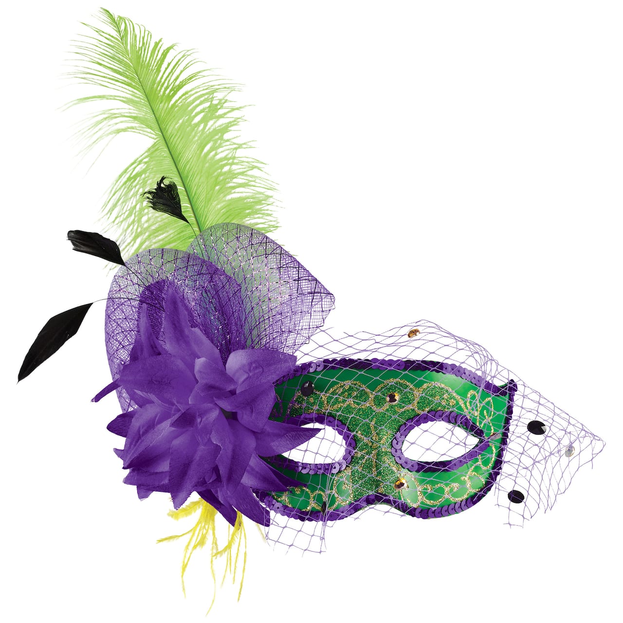 7&#x22; Elegant Mardi Gras Masquerade Mask